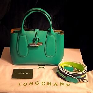 Longchamp Rousseau bright green 💚  small bag NEW with tags